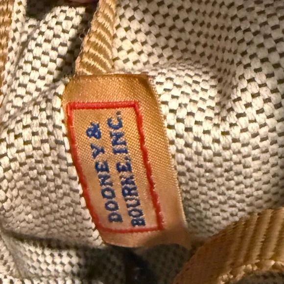 Dooney & Bourke Pebble Grain Satchel Bag in Smooth Brown Leather, Gold Accents - Picture 9 of 13